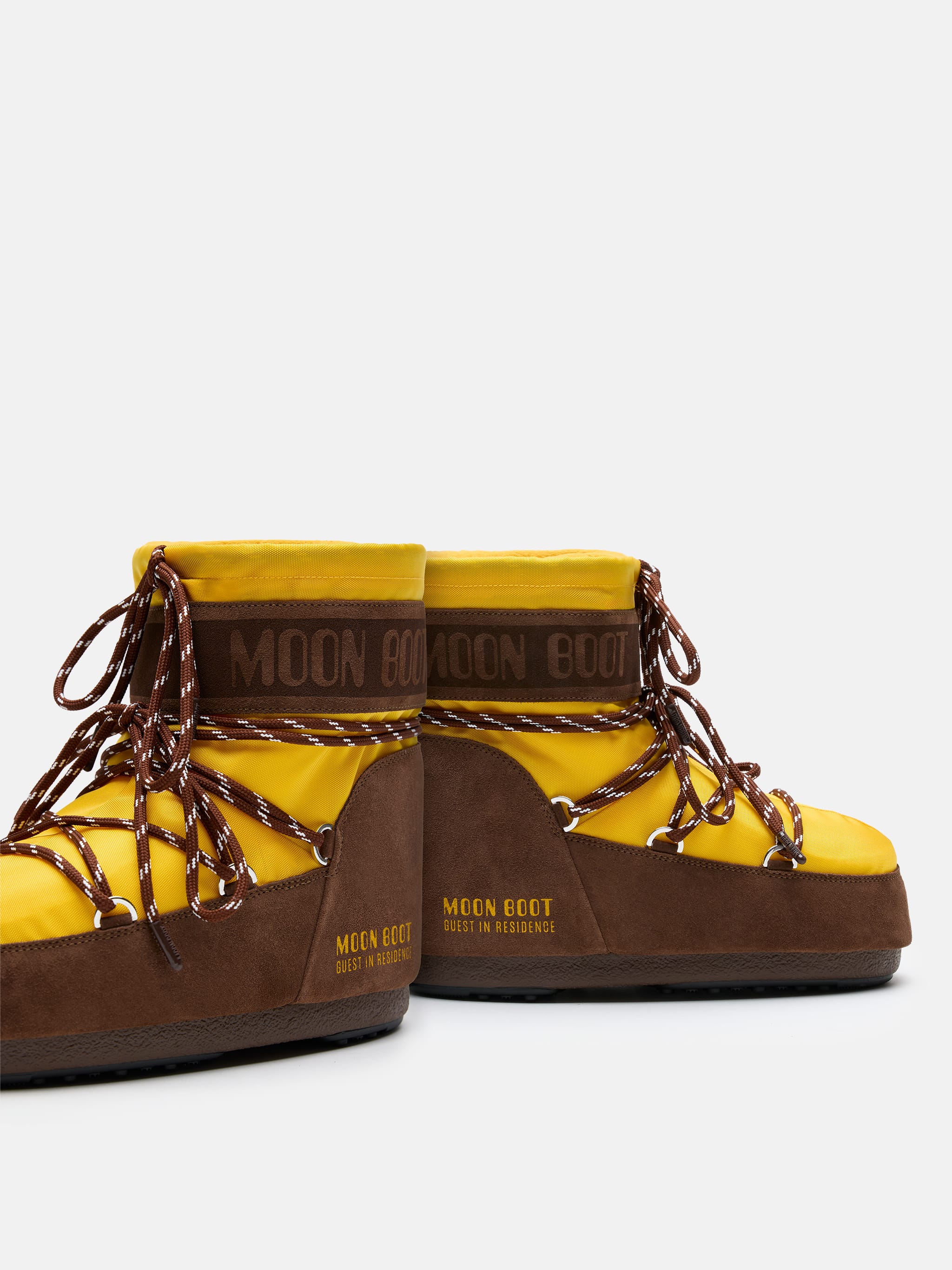 MOON BOOT X GUEST IN RESIDENCE ICON LOW NYLON GIRA-SOL E CACAU BOTA
