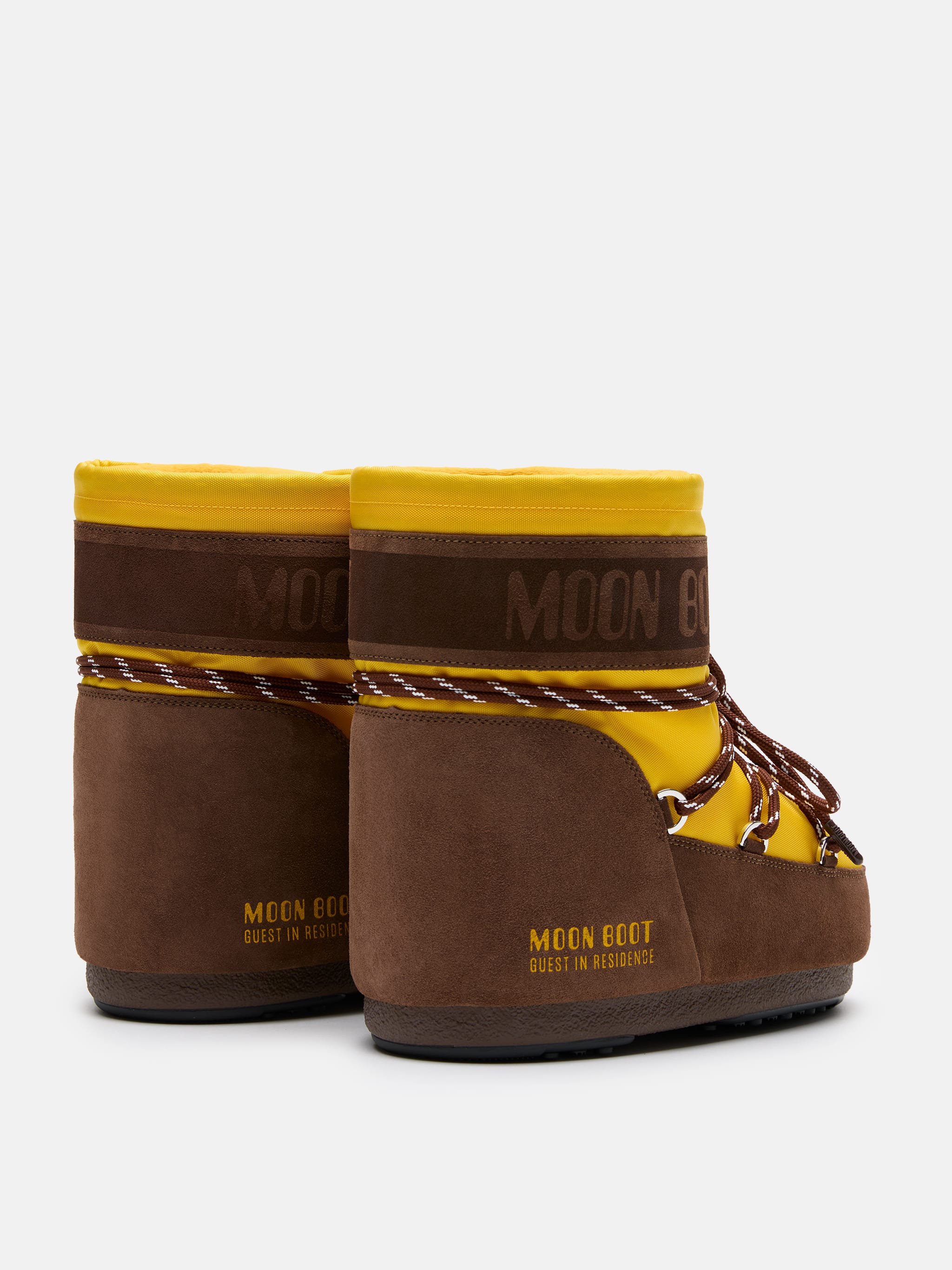 MOON BOOT X GUEST IN RESIDENCE ICON LOW NYLON GIRA-SOL E CACAU BOTA