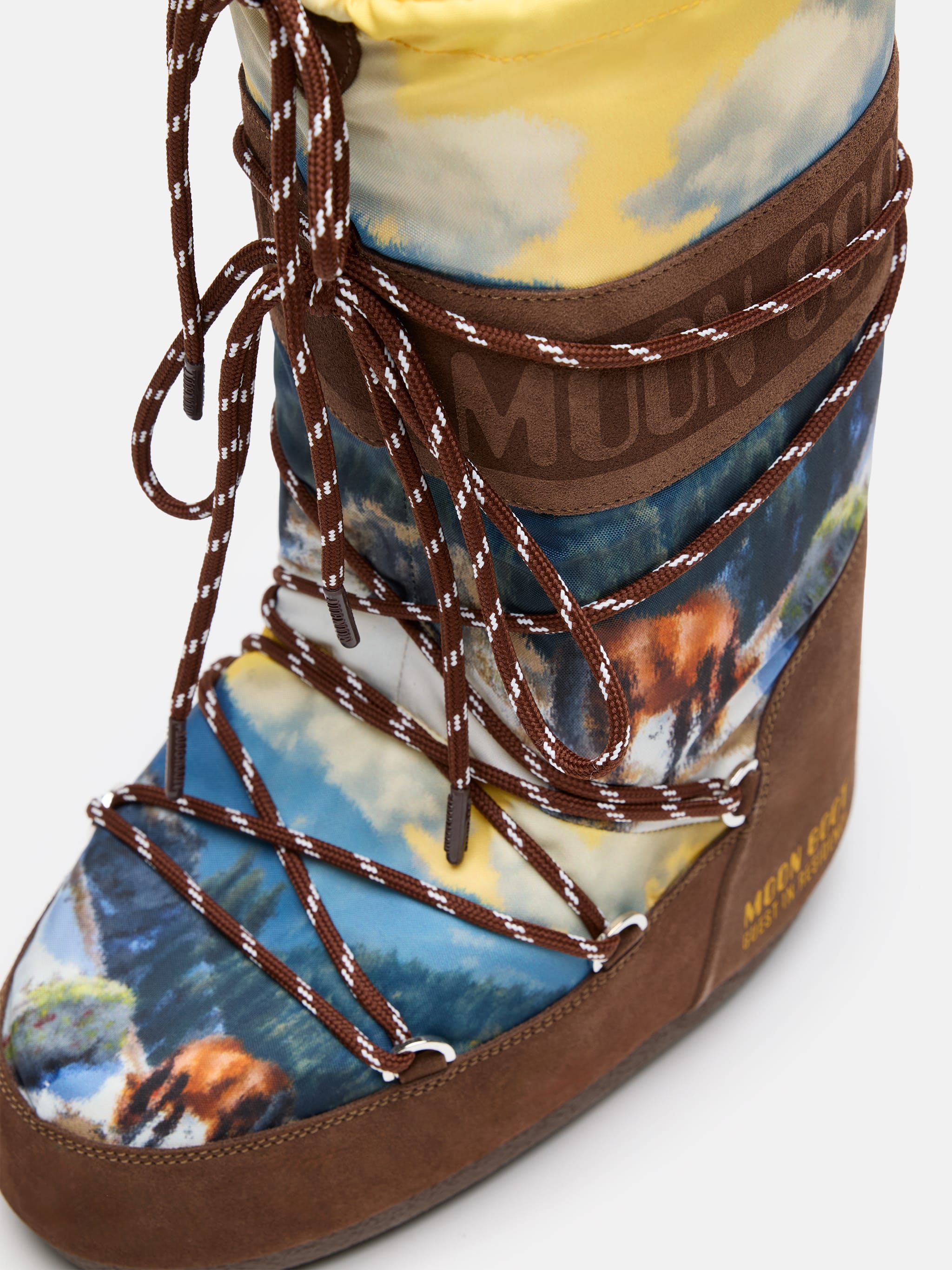 MOON BOOT X GUEST IN RESIDENCE ICON HIGH POSTCARD COCOA BOTAS