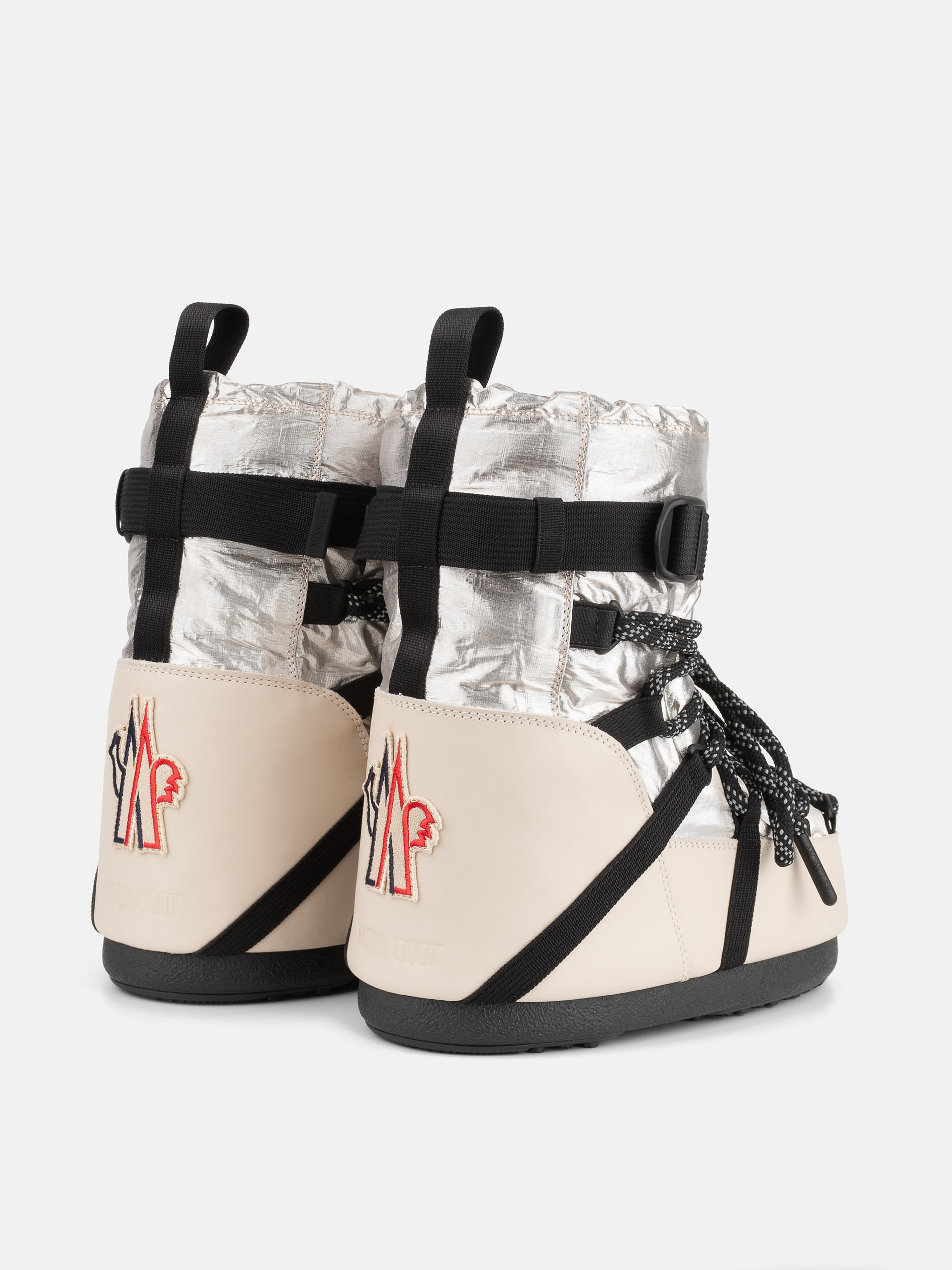 MOON BOOT X MONCLER GRENOBLE ICON LOW OURO CLARO METÁLICO