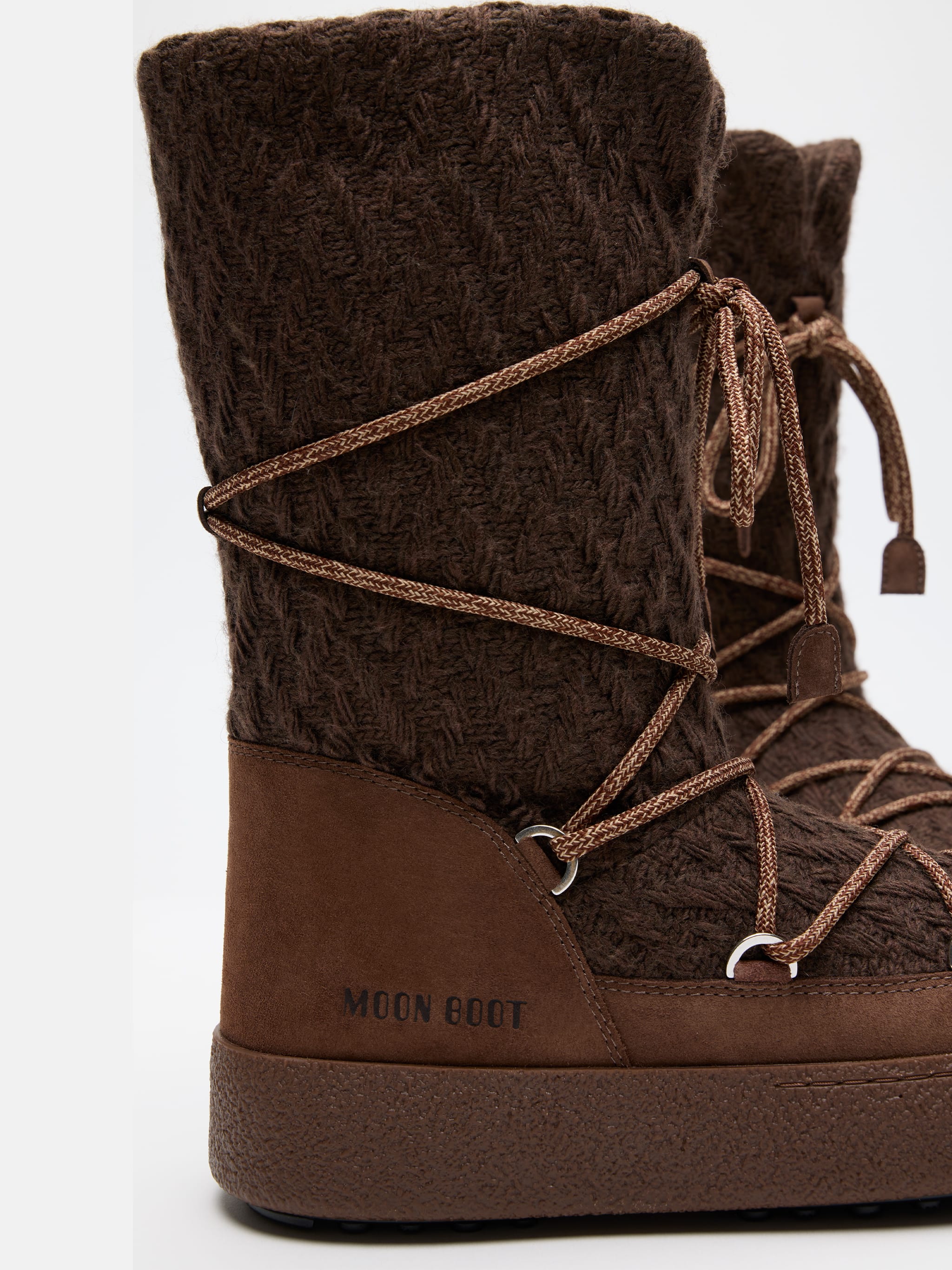 MOON BOOT X GUEST IN RESIDENCE LTRACK COCOA KNIT BOOTS