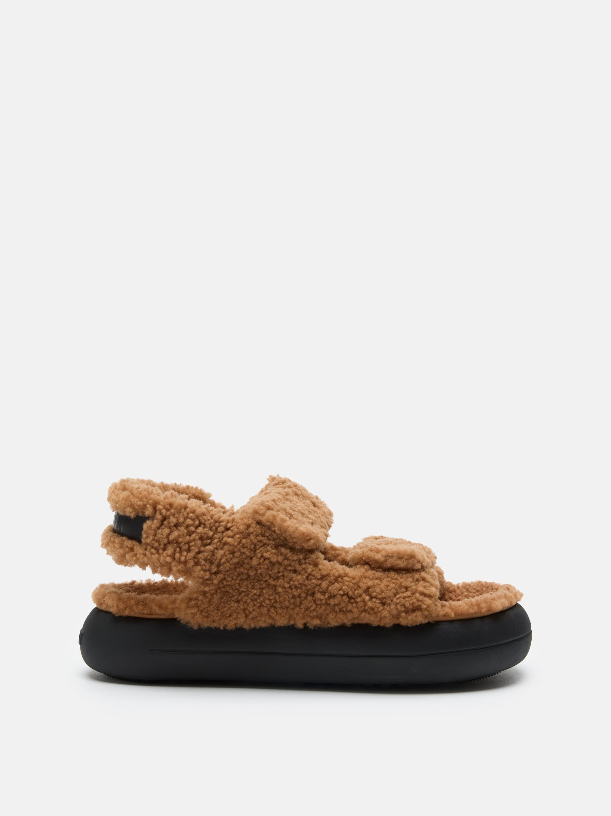 SANDÁLIAS MARROM DE SHEARLING