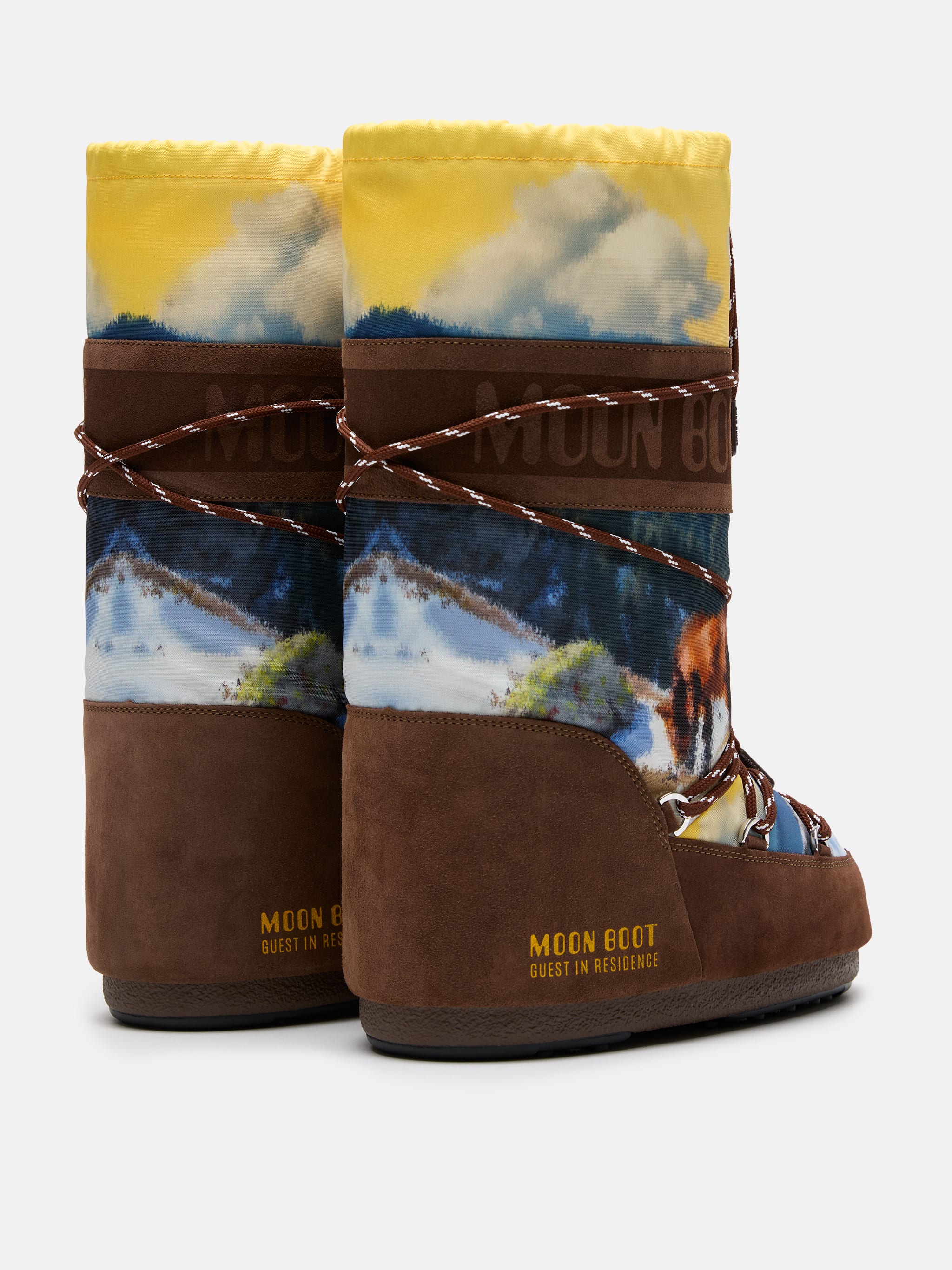 MOON BOOT X GUEST IN RESIDENCE ICON HIGH POSTCARD COCOA BOTAS