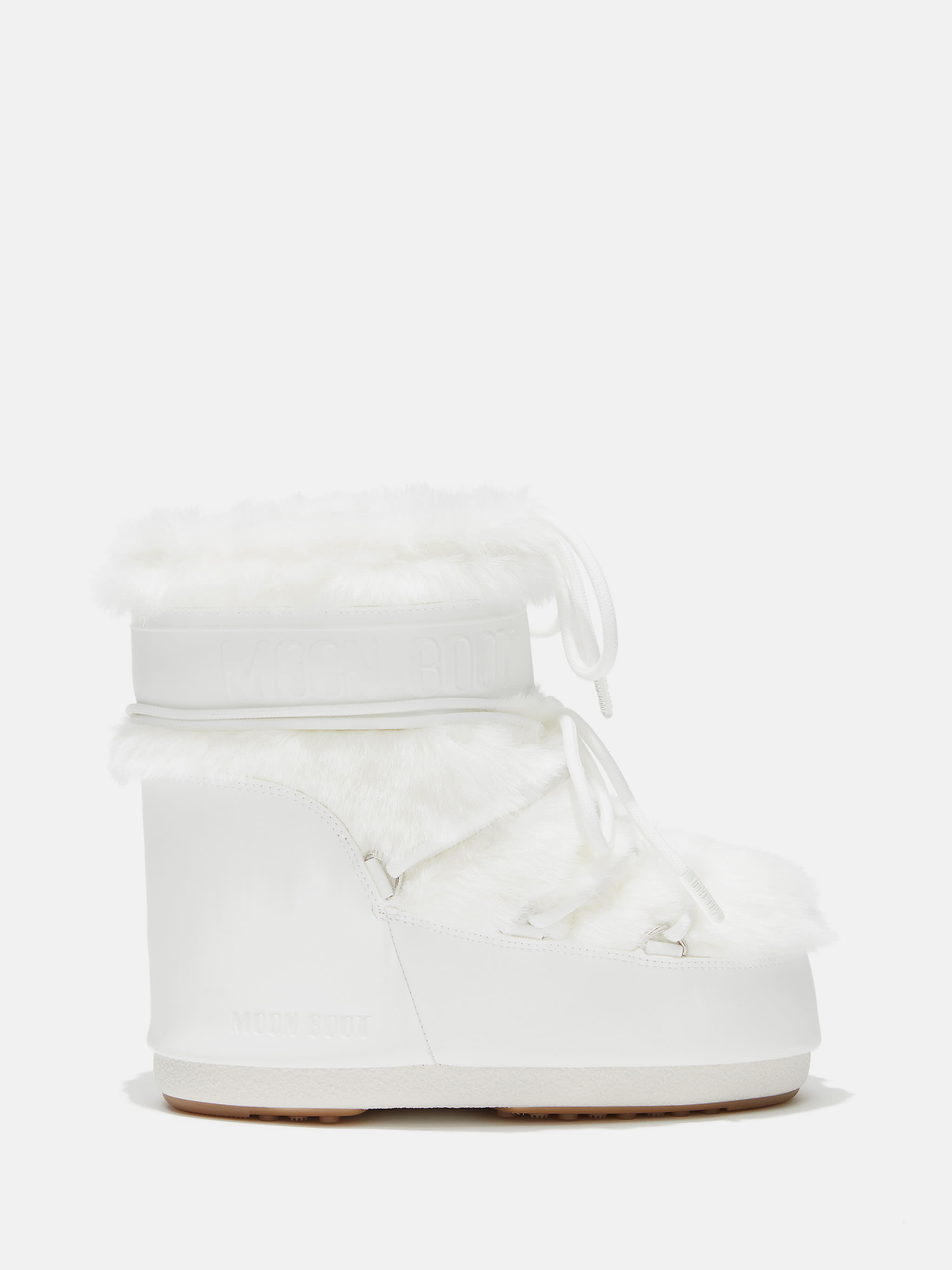 BOTA DE PELE FALSA BRANCA ICON LOW